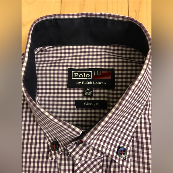 Polo by Ralph Lauren mens slim fit shirt sz M ELBOW PATCHES . Excellent conditio - Picture 2 of 6